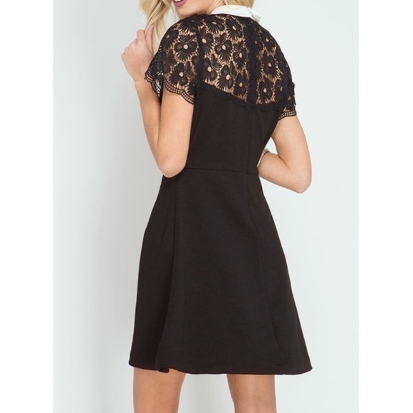 LAST CHANCE! Fit and Flare Lace Yoke Dress - Picture 2 of 9